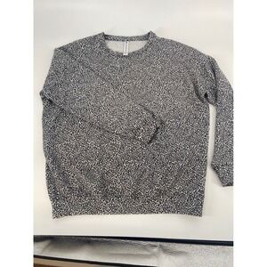 Athleta Black/White Small Cheetah Print Soft Fleece Sweatshirt Women's Size S